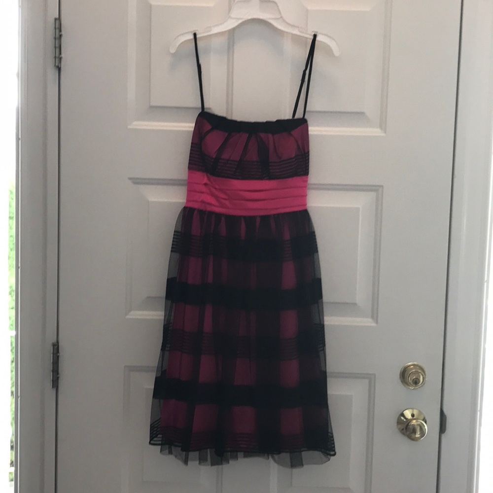 Hot Pink and Black Formal Dress - Junior Size L